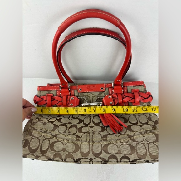 Coach Hampton Signature Canvas Leather Handbag Medium Size. - Picture 15 of 17